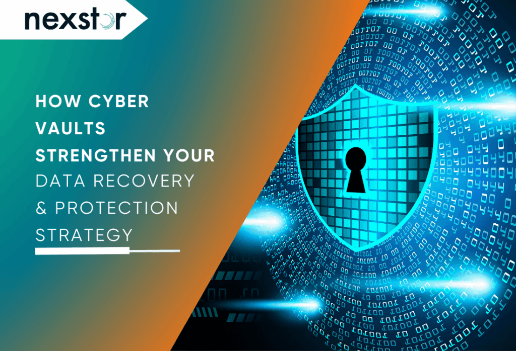 Digital shield icon surrounded by binary code representing secure data isolation and cyber vault protection for enhanced cyber resilience and disaster recovery.