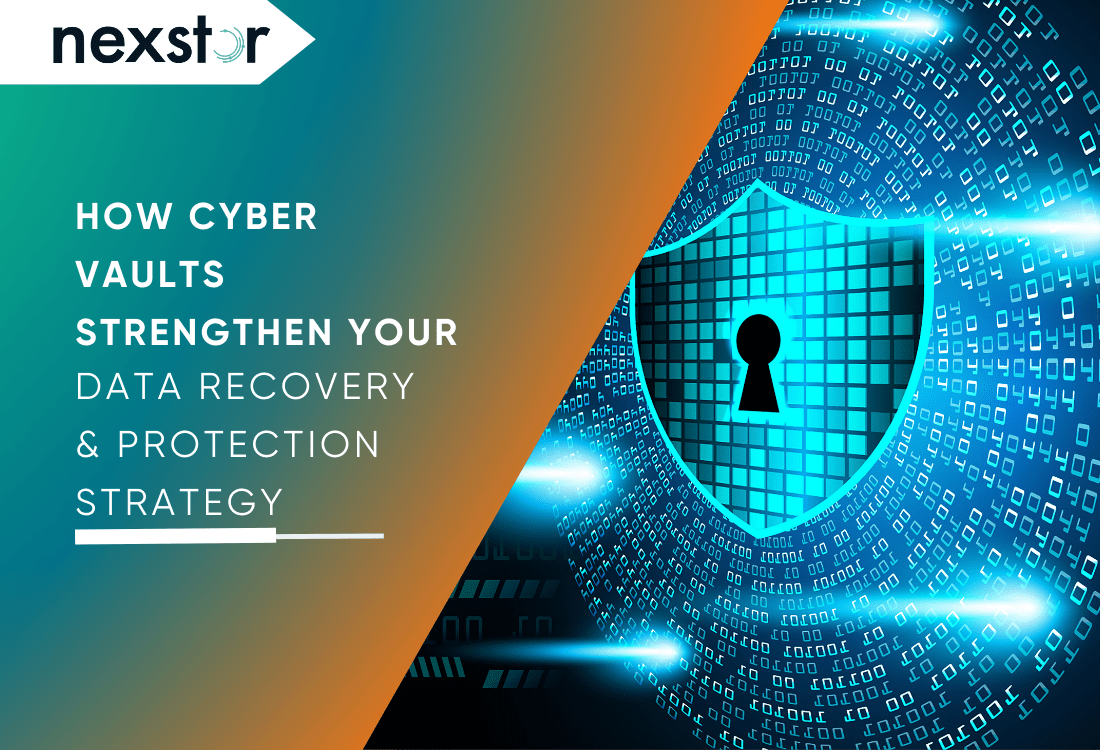 Digital shield icon surrounded by binary code representing secure data isolation and cyber vault protection for enhanced cyber resilience and disaster recovery.